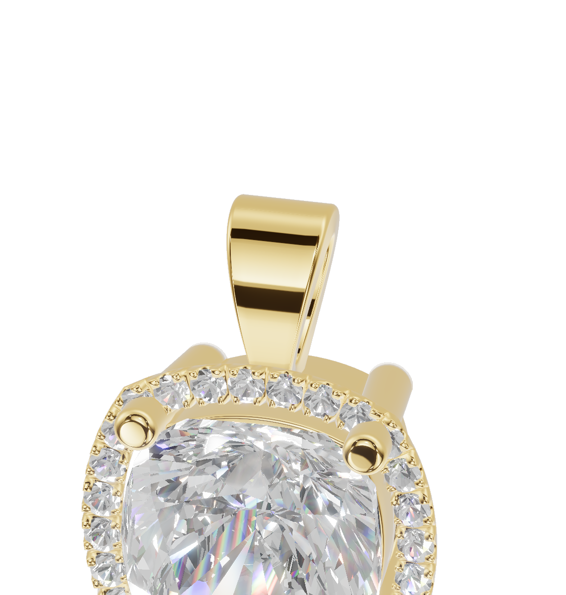 Cushion Halo Solitaire Pendant