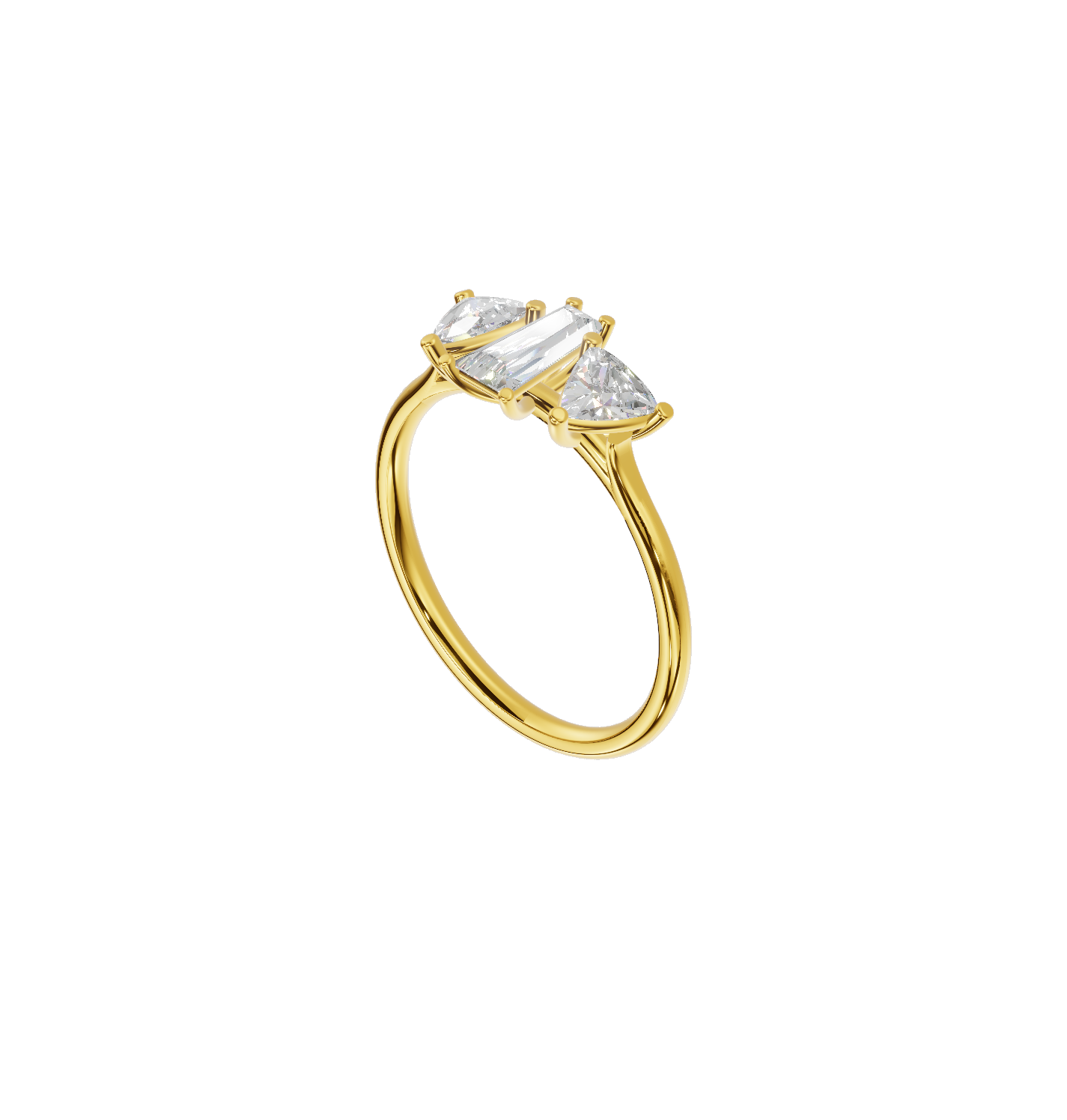 Tapered Baguette Three Stone Cathedral
