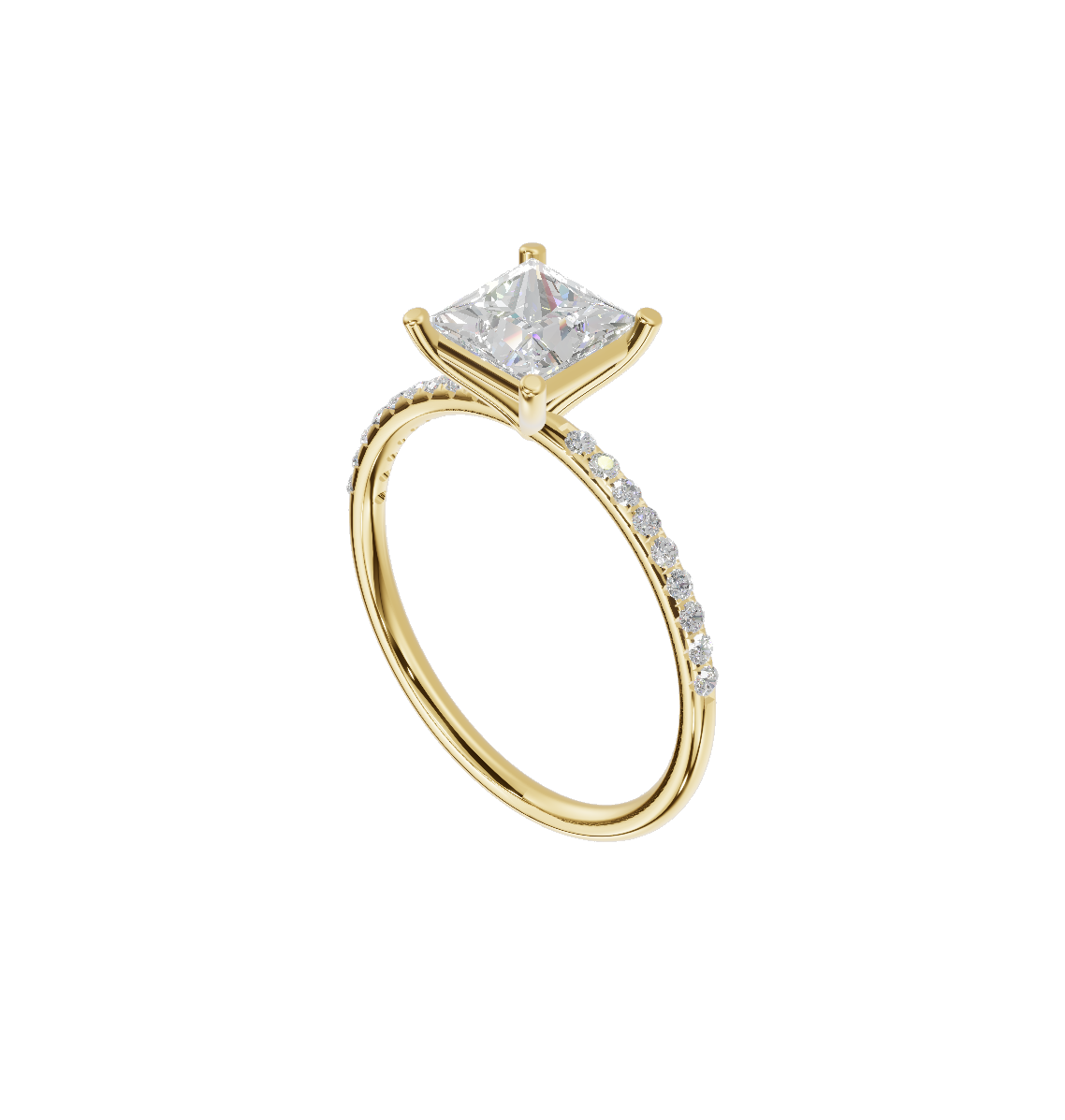 Cushion Solitaire with Pave