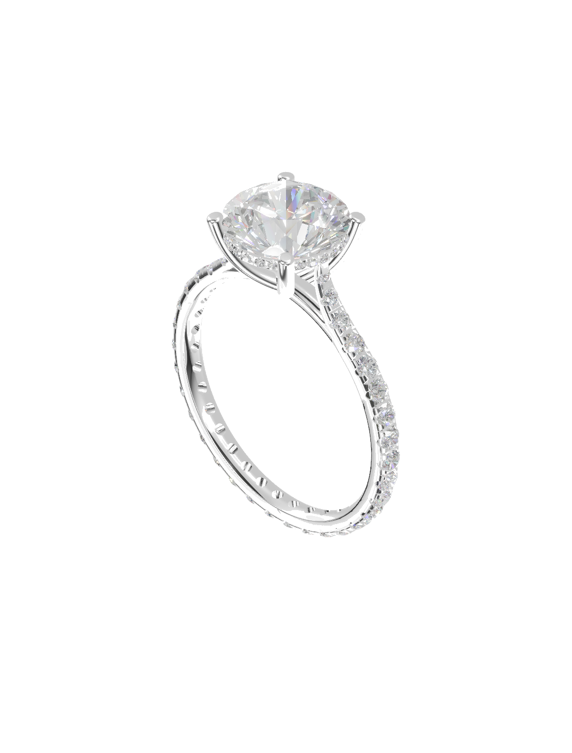 Half-Pave Solitaire Hidden Halo Cathedral