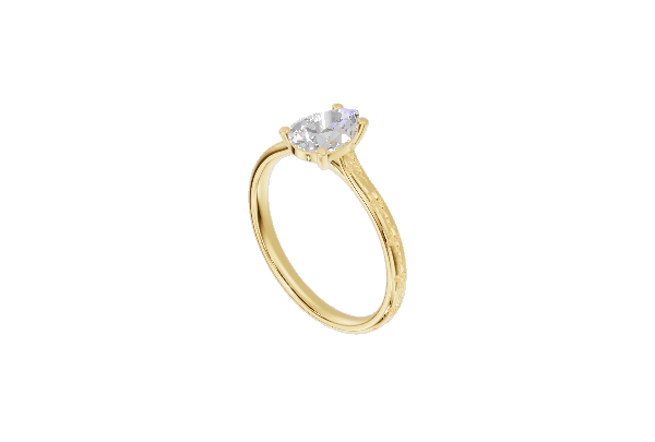 Antique Engraved Solitaire Cathedral
