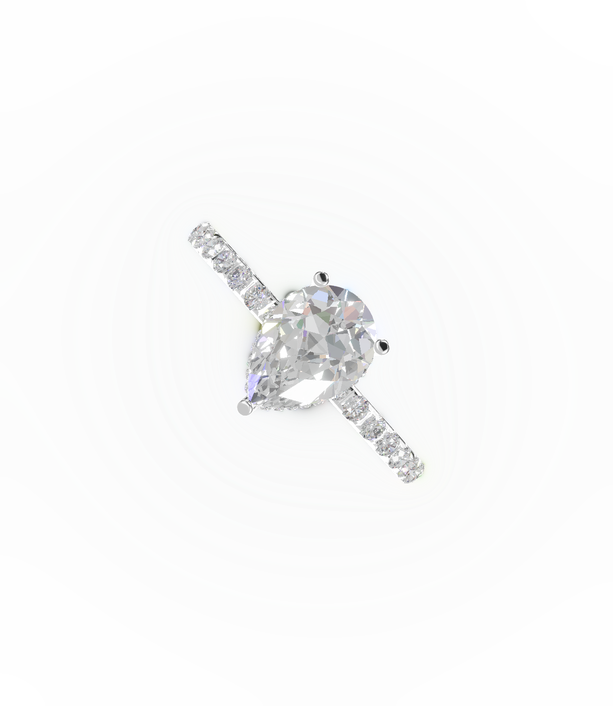 Half-Pave Hidden Halo Solitaire