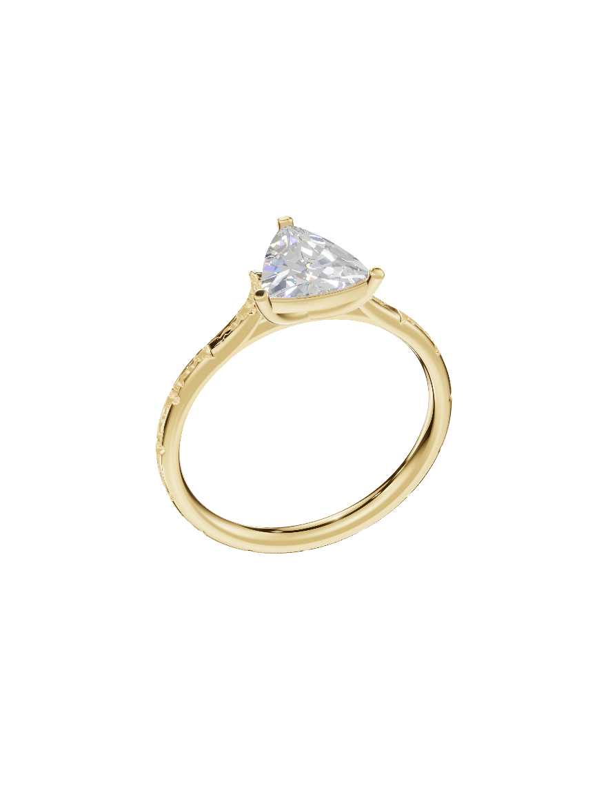 Antique Engraved Solitaire Cathedral