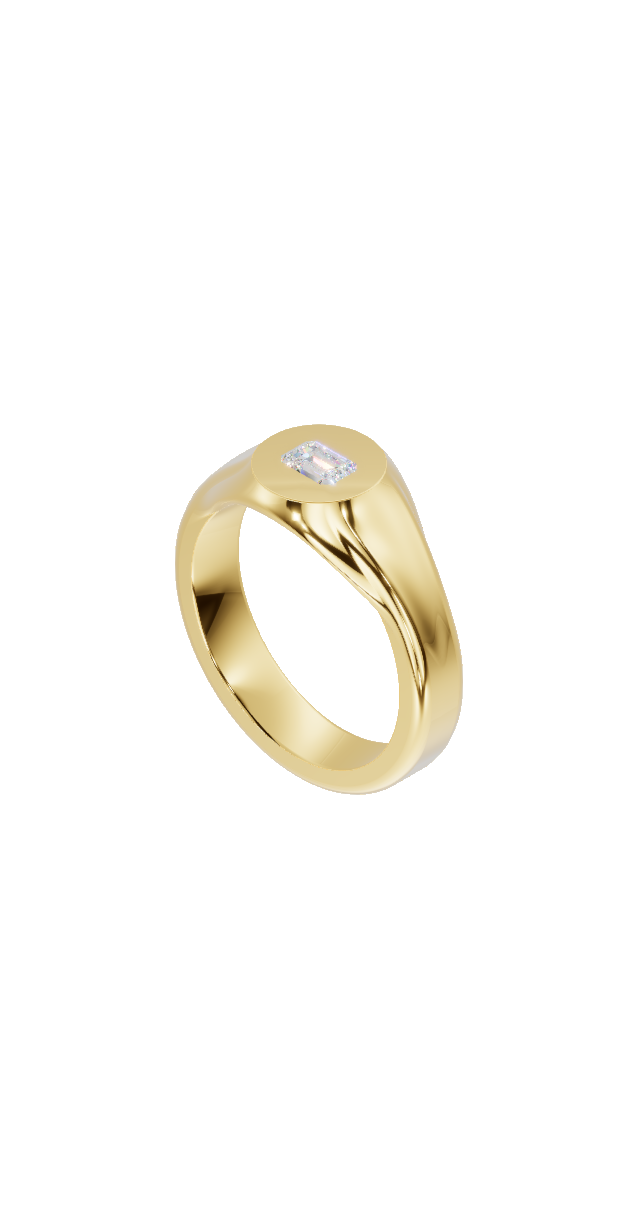 Round Signet with Stone