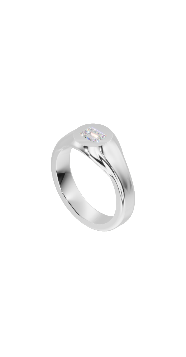 Round Signet with Stone