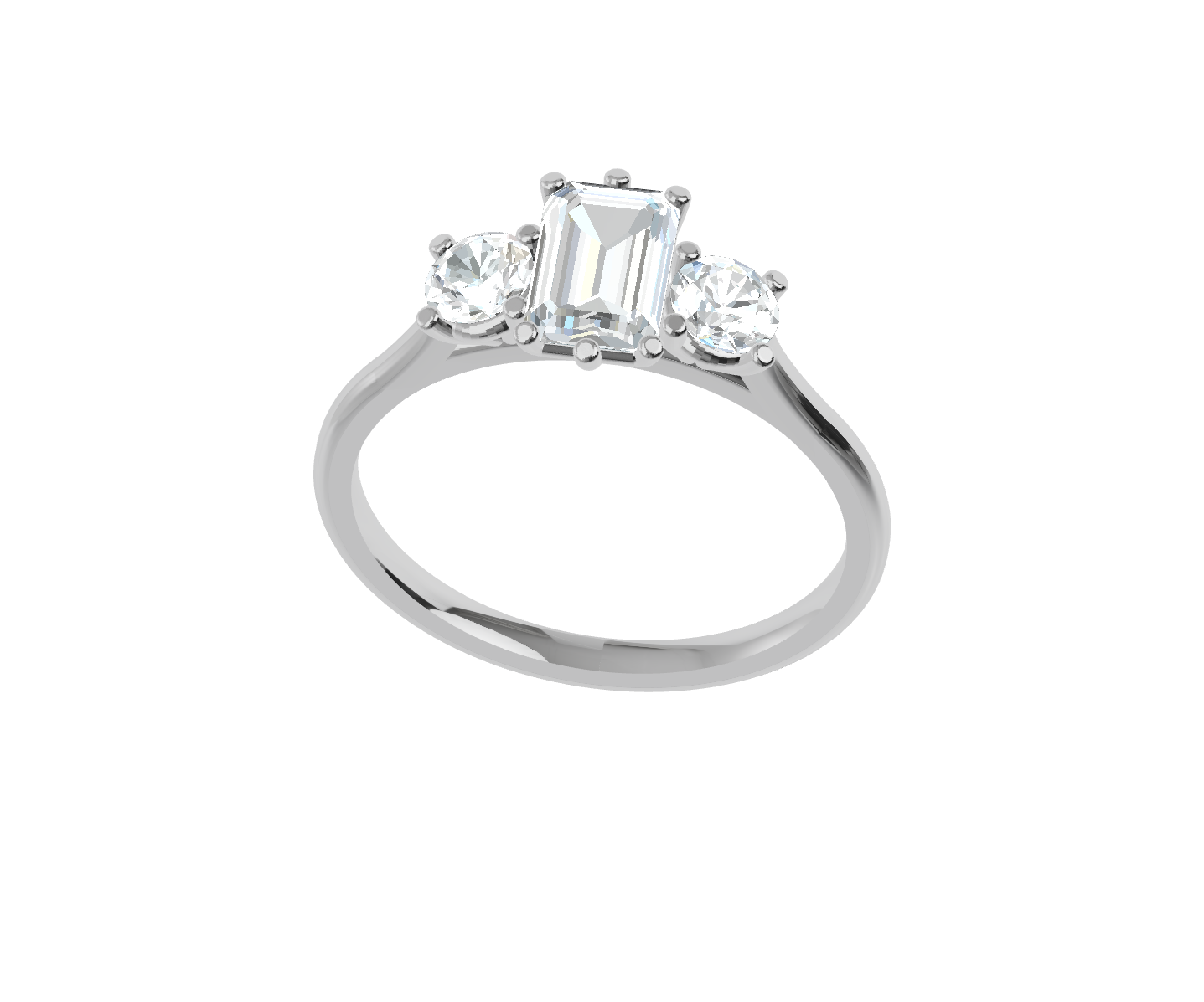 Emerald Three Stone Cathedral