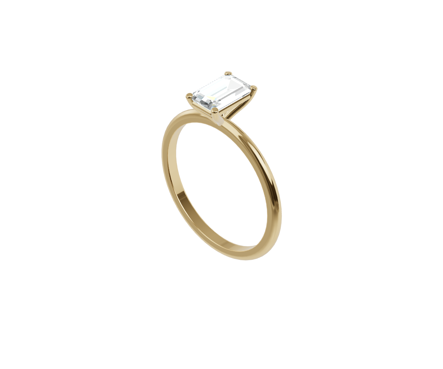 Solitaire with Emerald Cut Center Stone