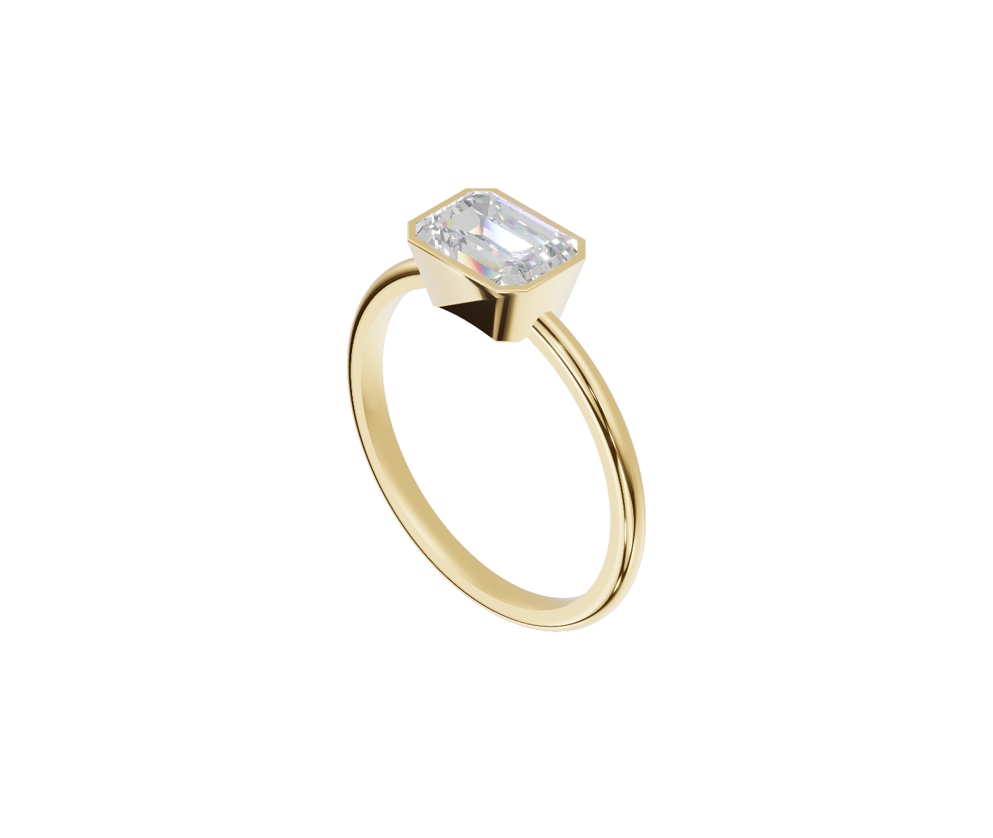 East West Bezel Emerald Cut