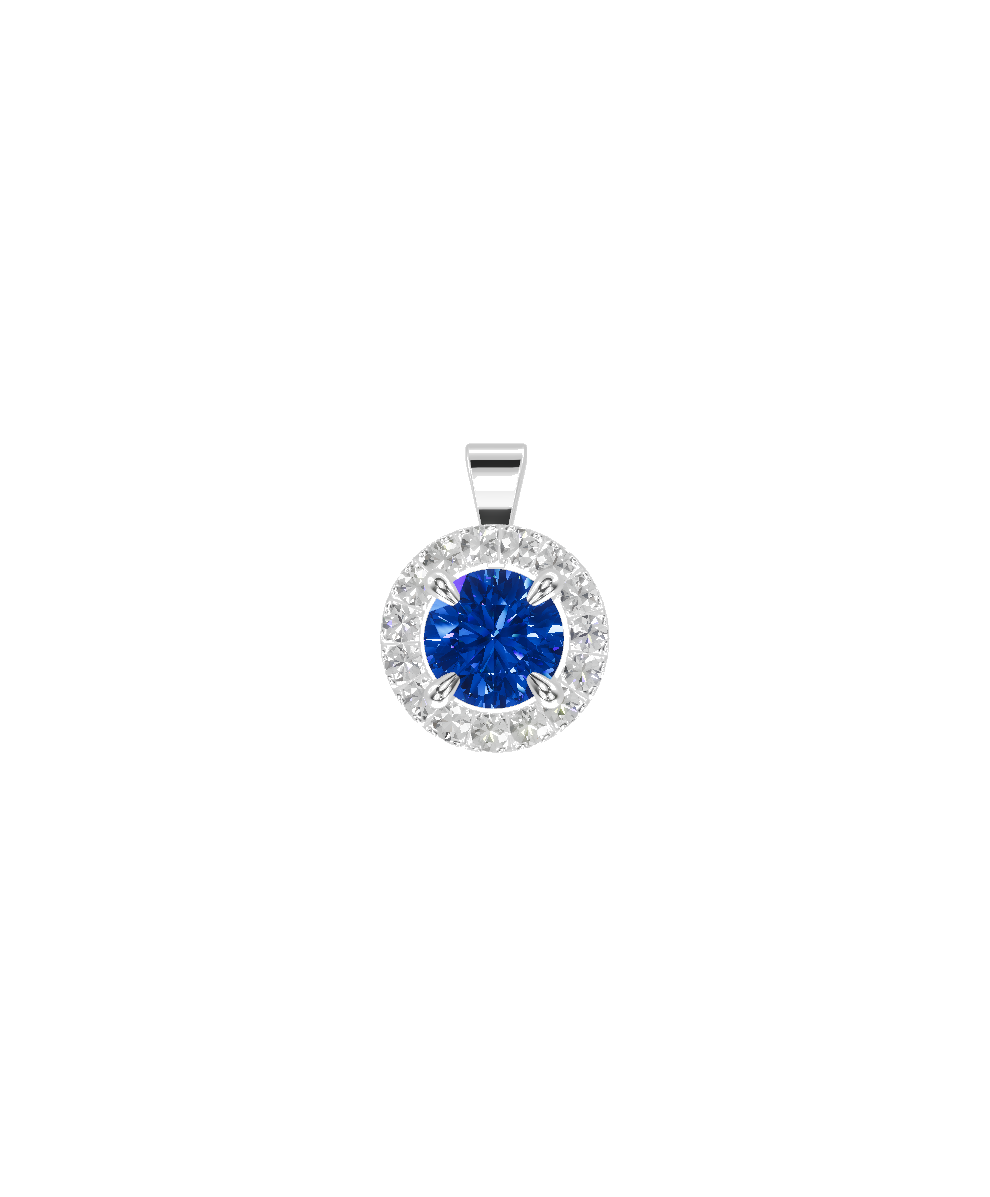 Round Halo Solitaire Pendant
