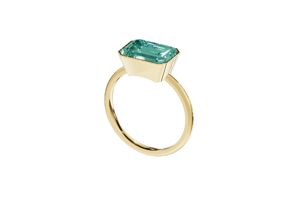 East West Bezel Emerald Cut