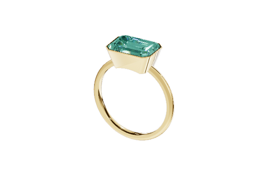 East West Bezel Emerald Cut