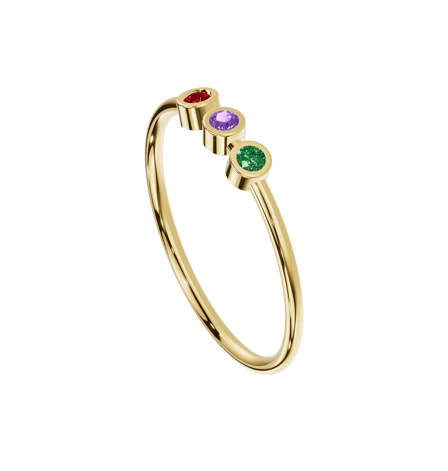 3 Stone Bezel