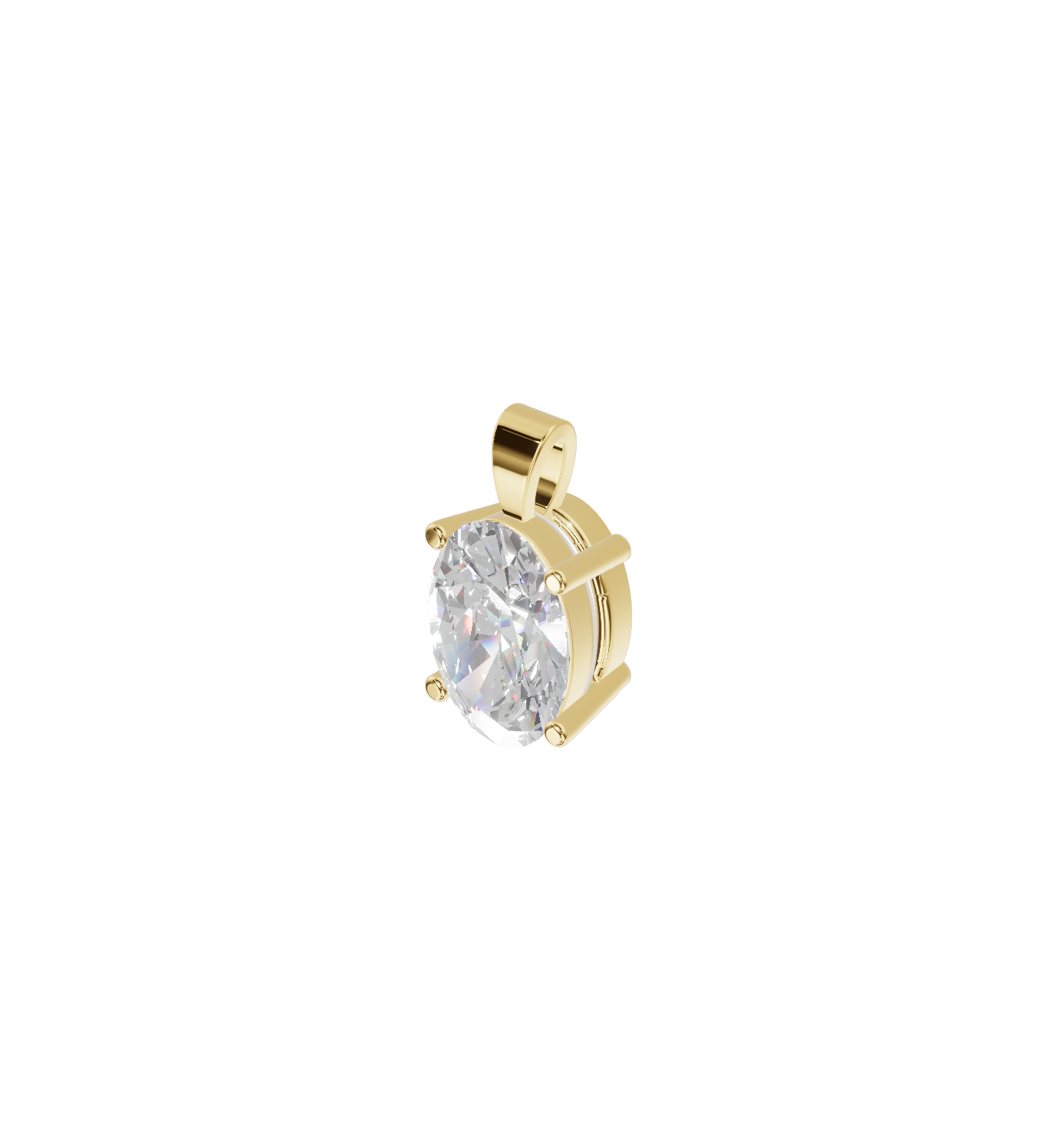 Oval Solitaire Pendant