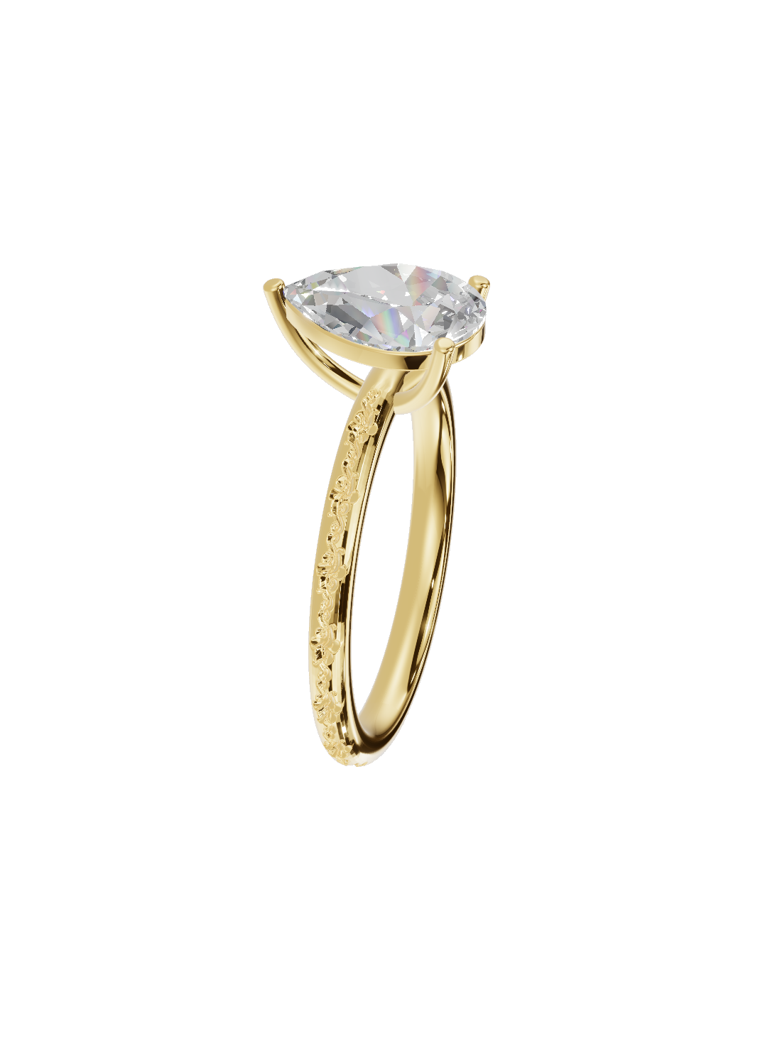 Antique Engraved Solitaire