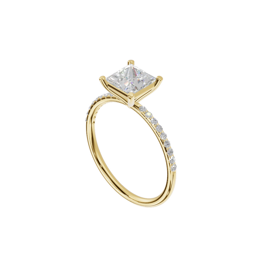 Cushion Solitaire with Pave