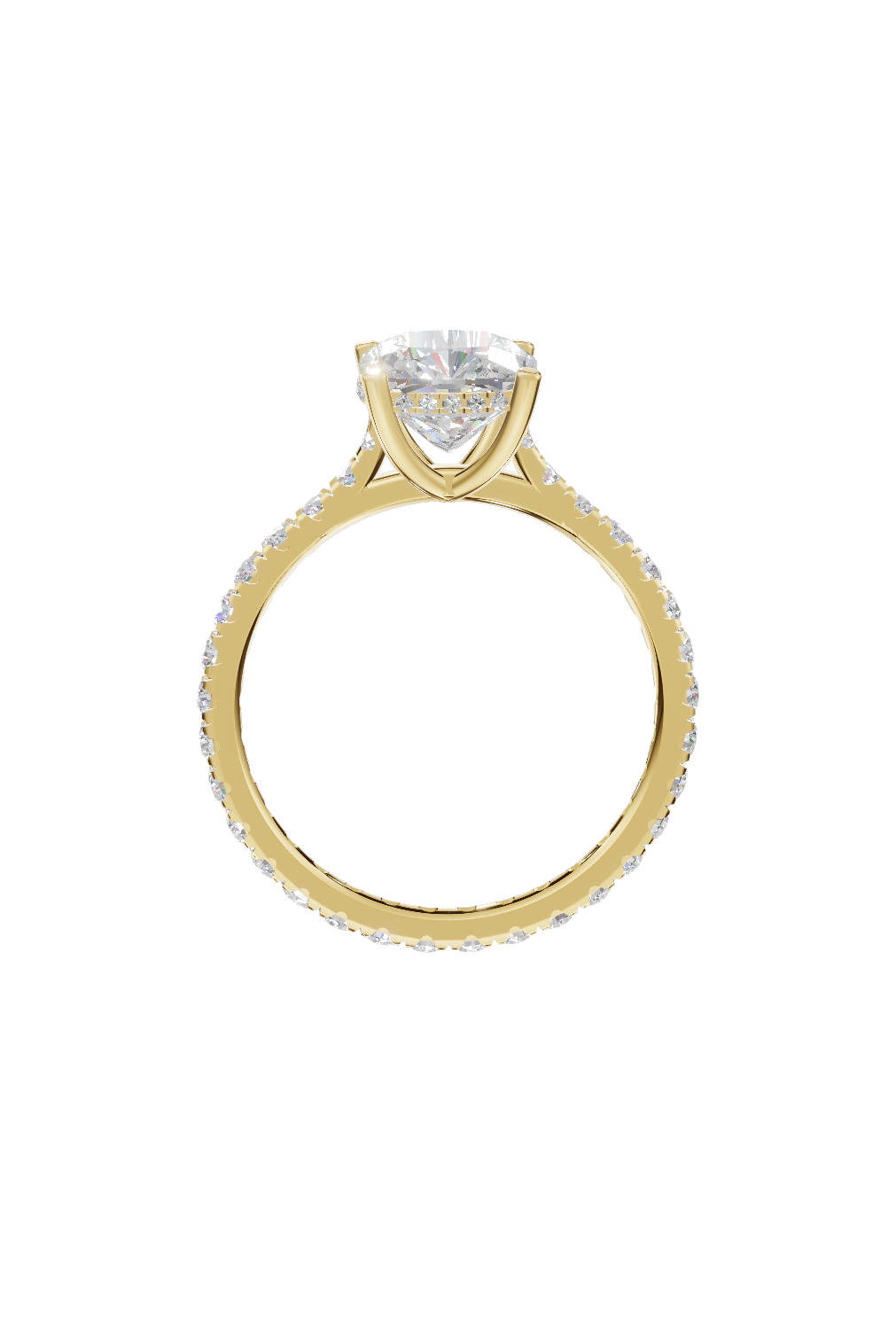 Half-Pave Solitaire Hidden Halo Cathedral