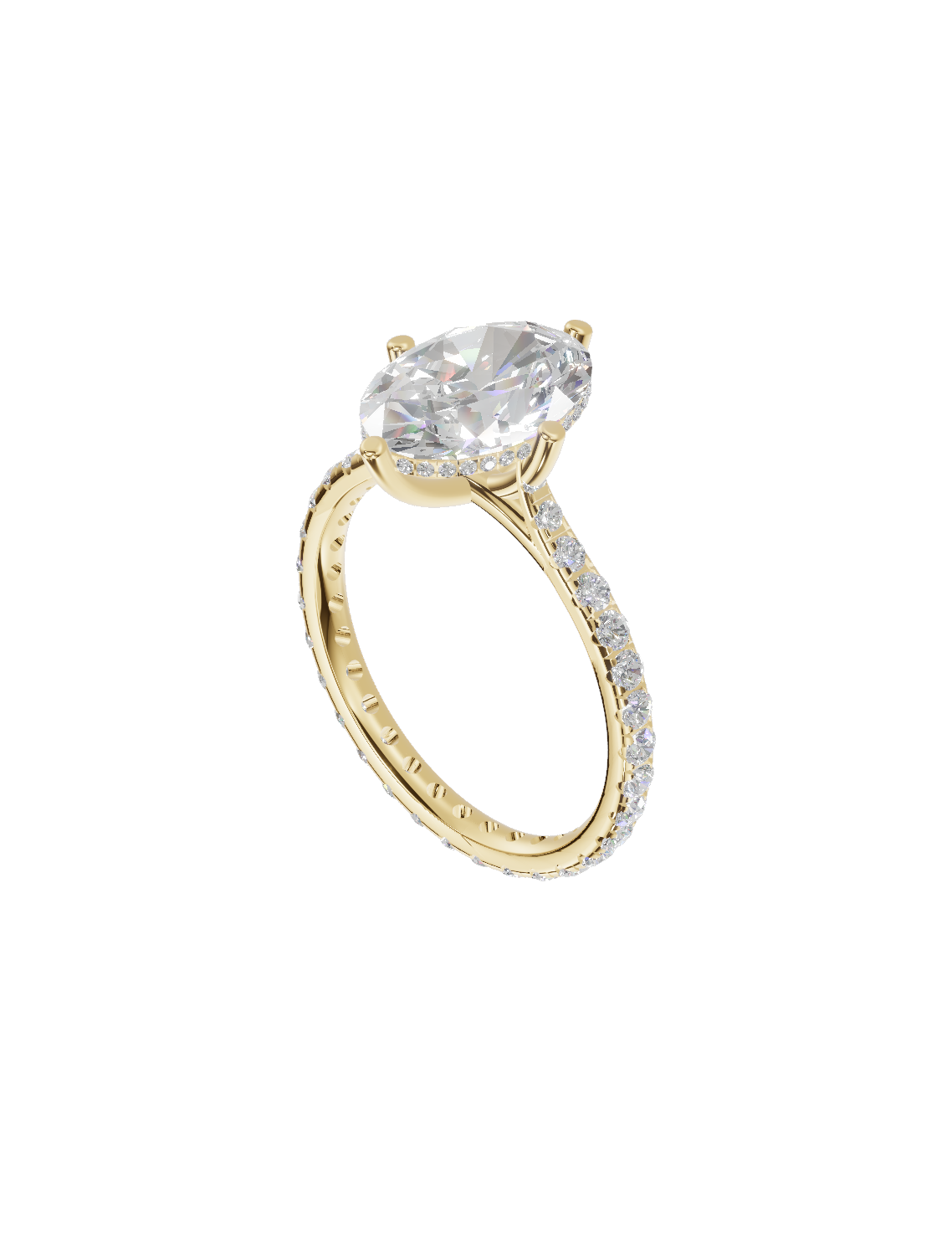 Half-Pave Solitaire Hidden Halo Cathedral