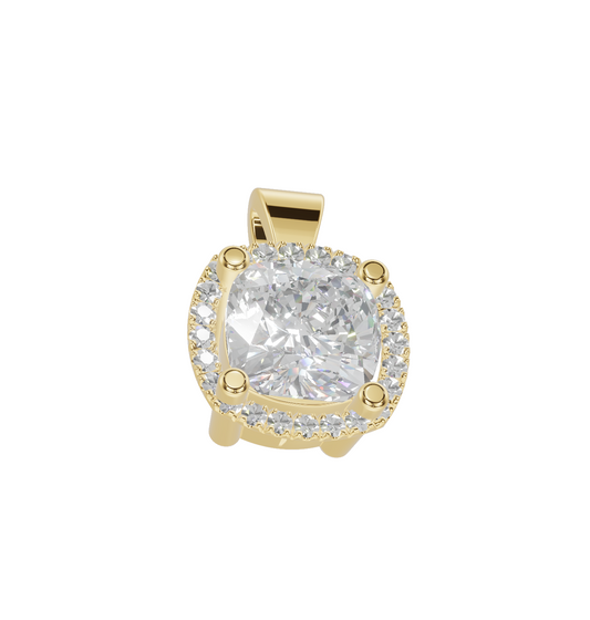 Cushion Halo Solitaire Pendant