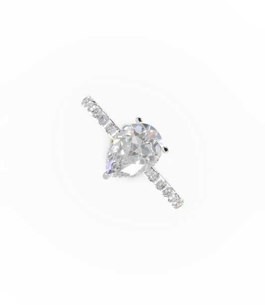 Half-Pave Hidden Halo Solitaire
