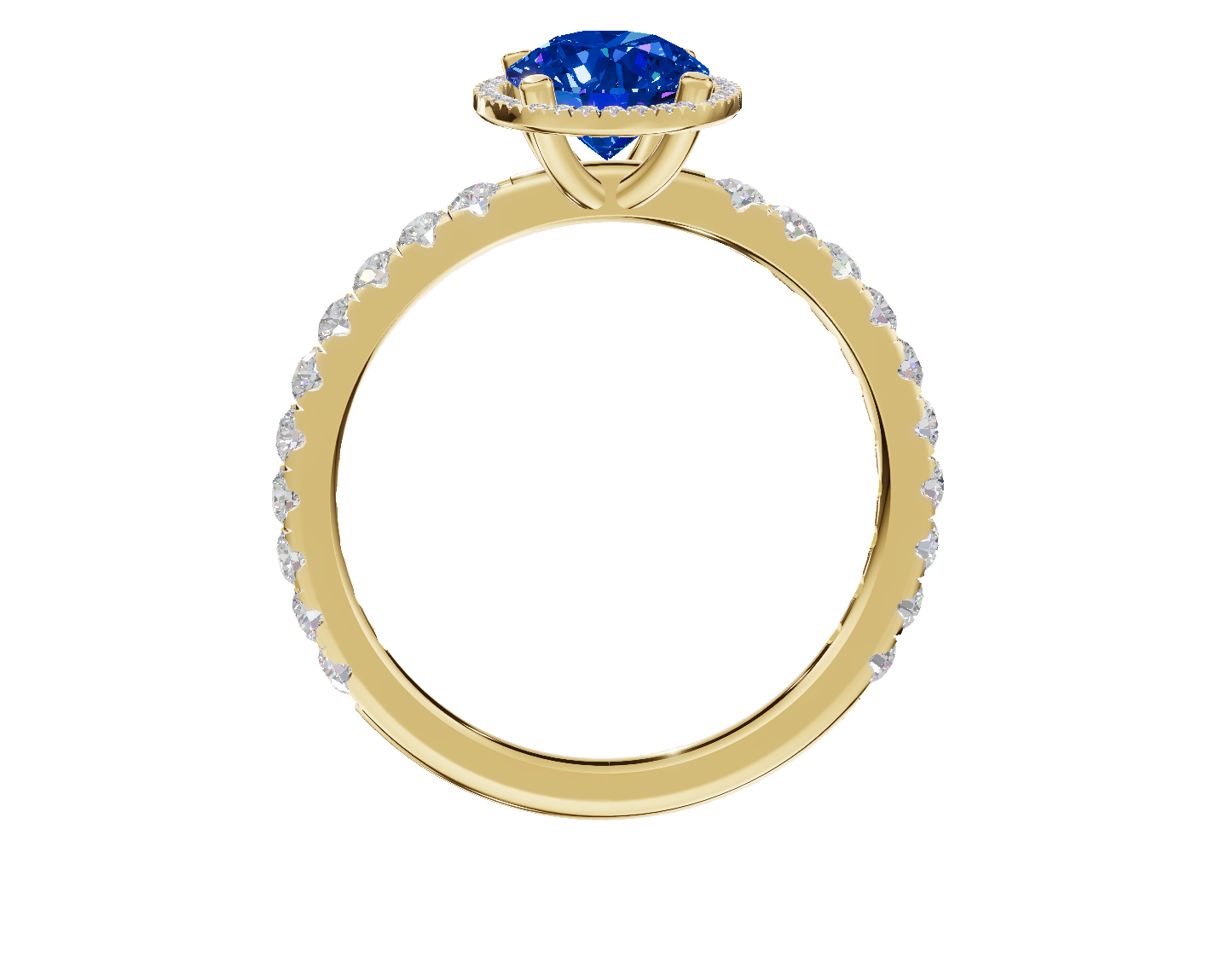 Half-Pave Halo Solitaire