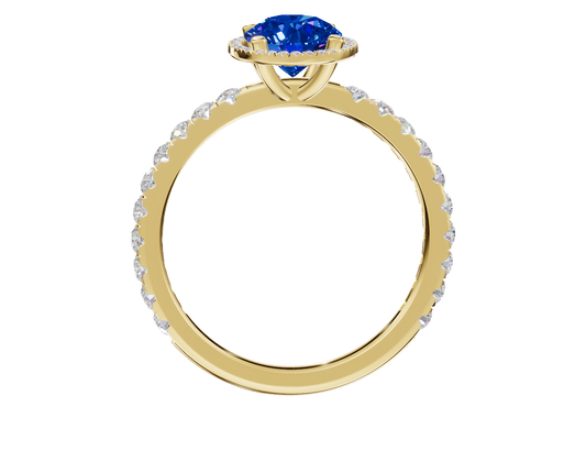 Half-Pave Halo Solitaire