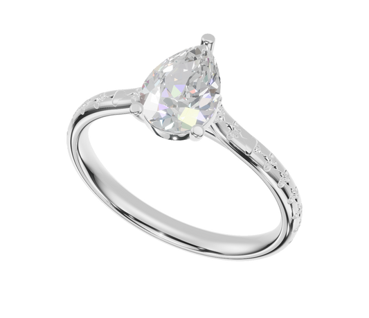 Fleur-de-lis Engraved Solitaire Cathedral