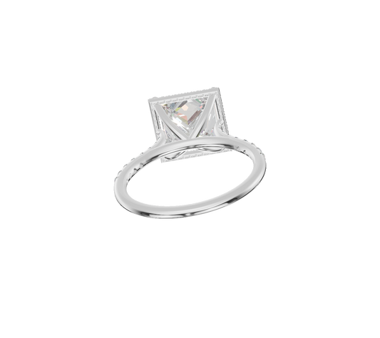 Slim Pave Solitaire Halo Cathedral