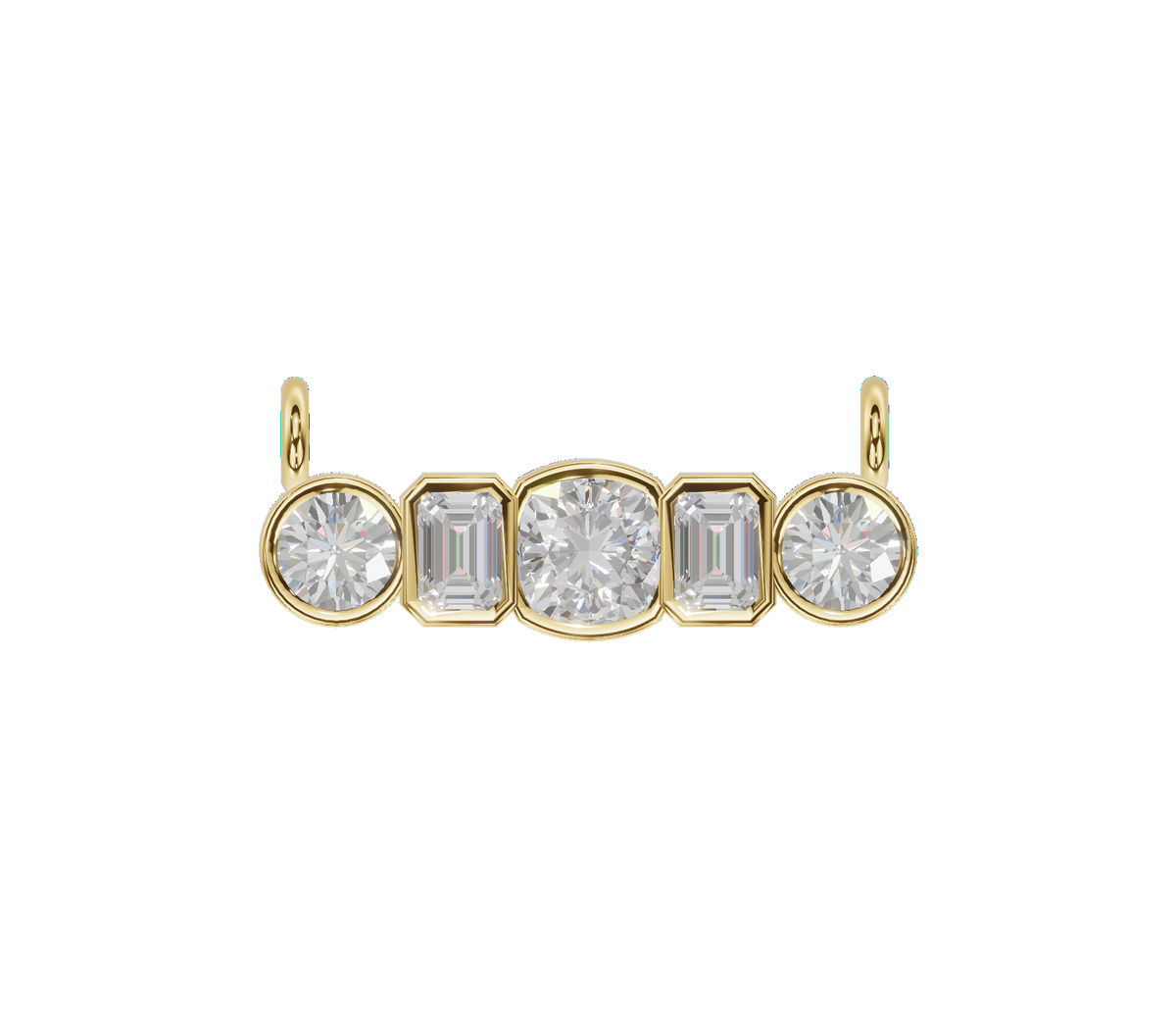 Mixed 5 Stone Line Pendant