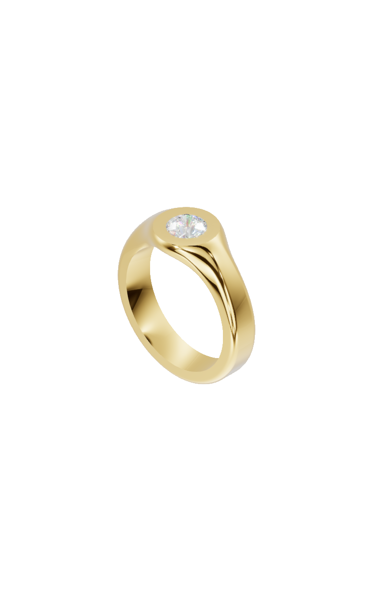 Round Signet with Stone