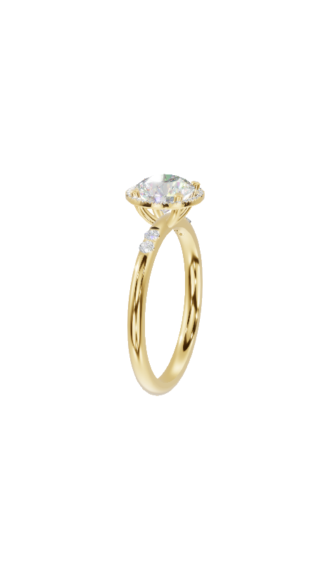 Half-Pave Halo Solitaire