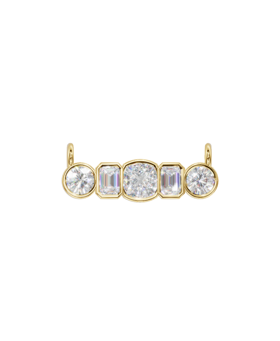 Mixed 5 Stone Line Pendant