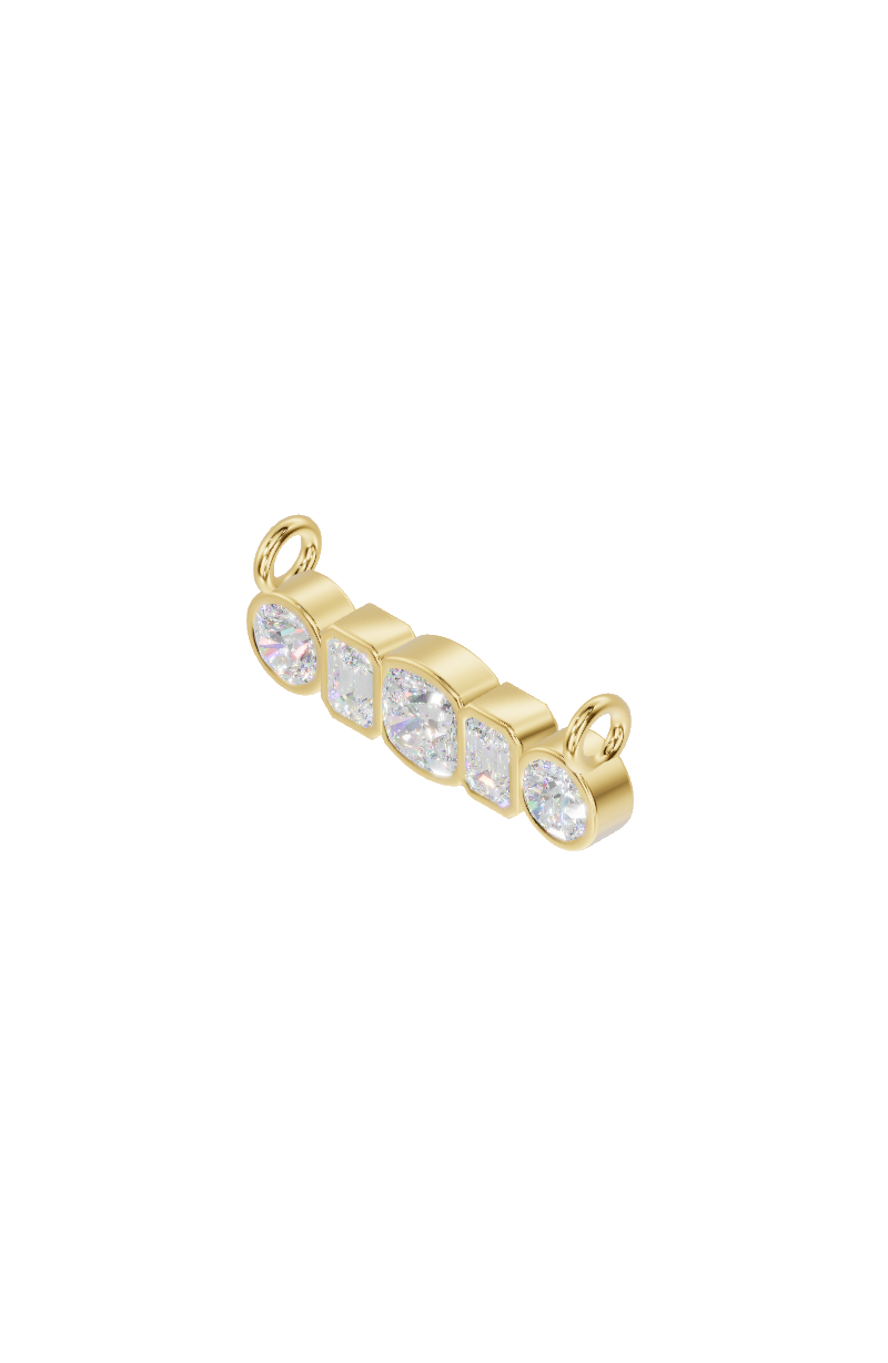 Mixed 5 Stone Line Pendant