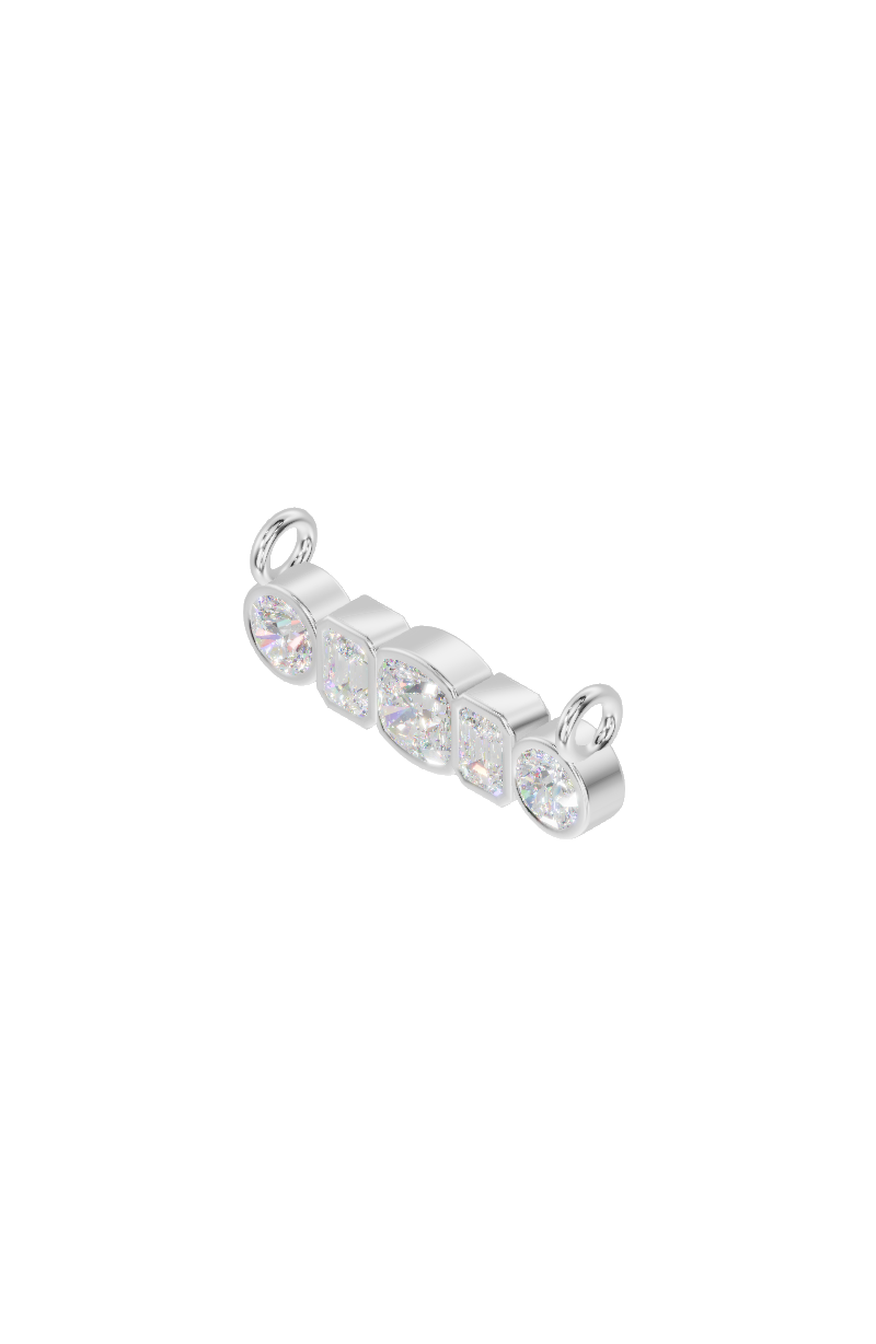 Mixed 5 Stone Line Pendant